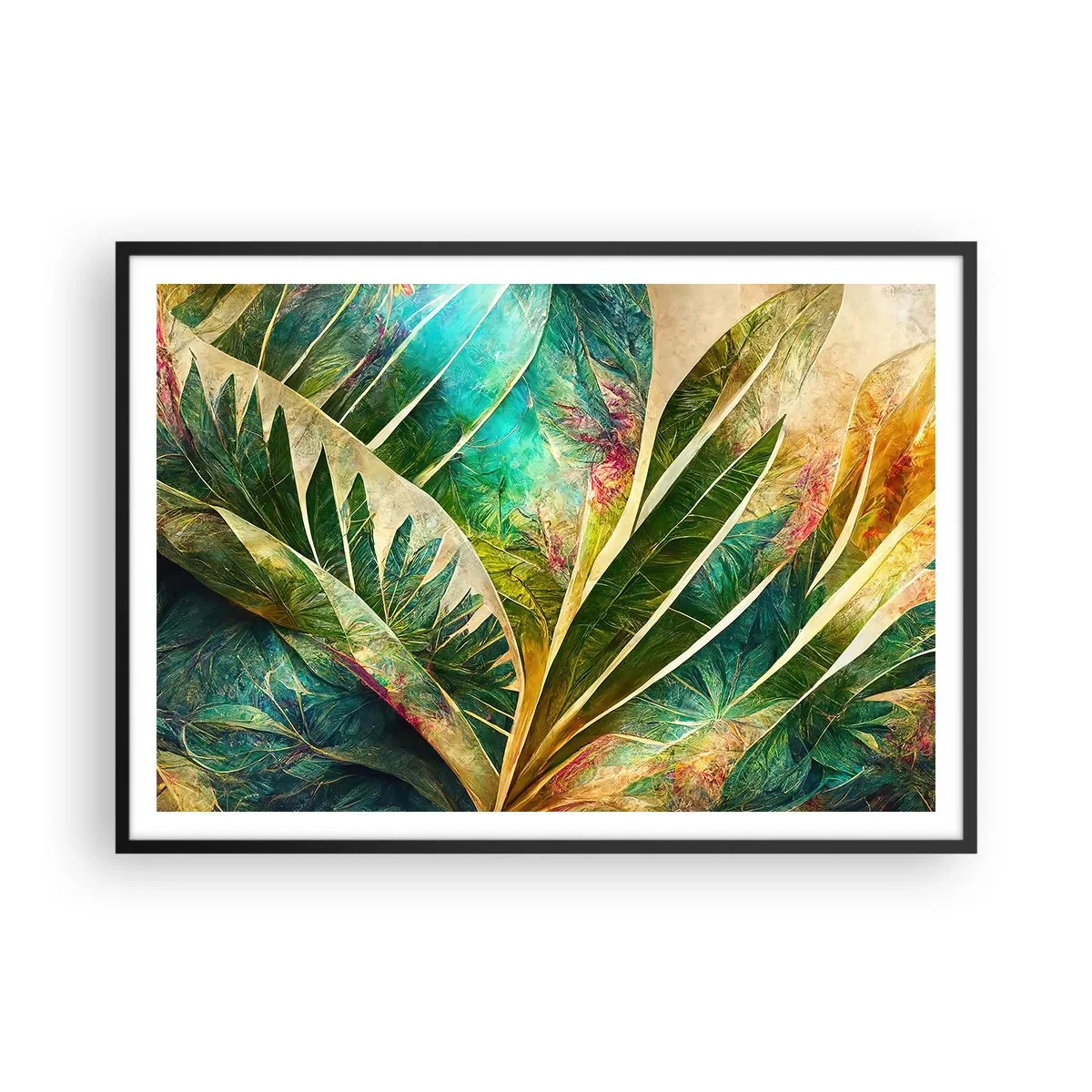Poster în ramă neagră - Culorile tropicelor - 100x70 cm