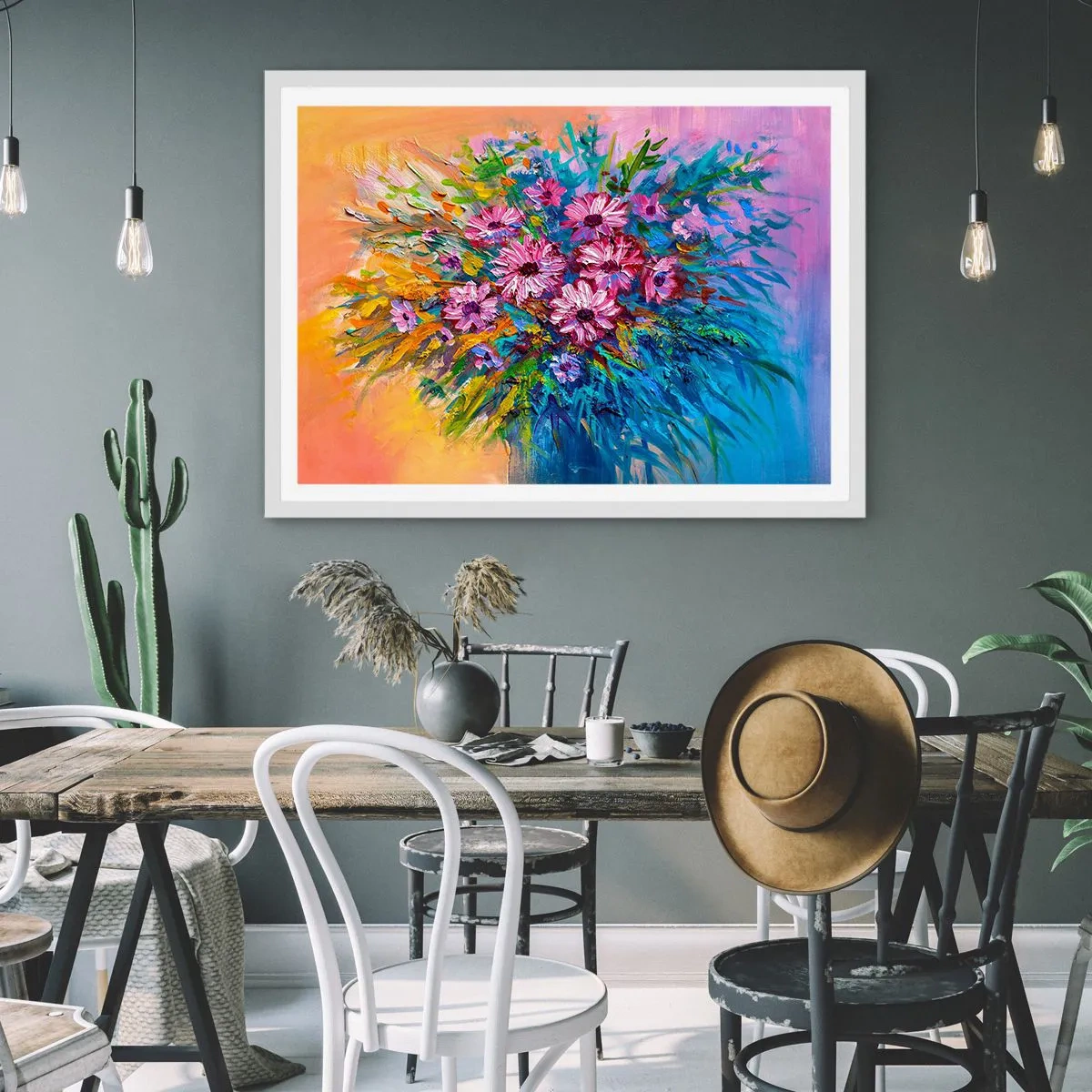 Poster în ramă albă - Energia vieții - 91x61 cm