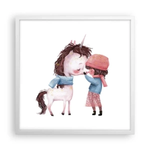 Poster în ramă albă - O poveste de iarnă - 50x50 cm