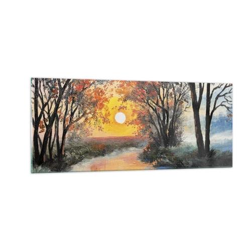 Tablou pe sticlă - Atmosferă de toamnă - 100x40 cm