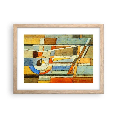 Poster în ramă de stejar deschis - Cubismul în construcție - 40x30 cm