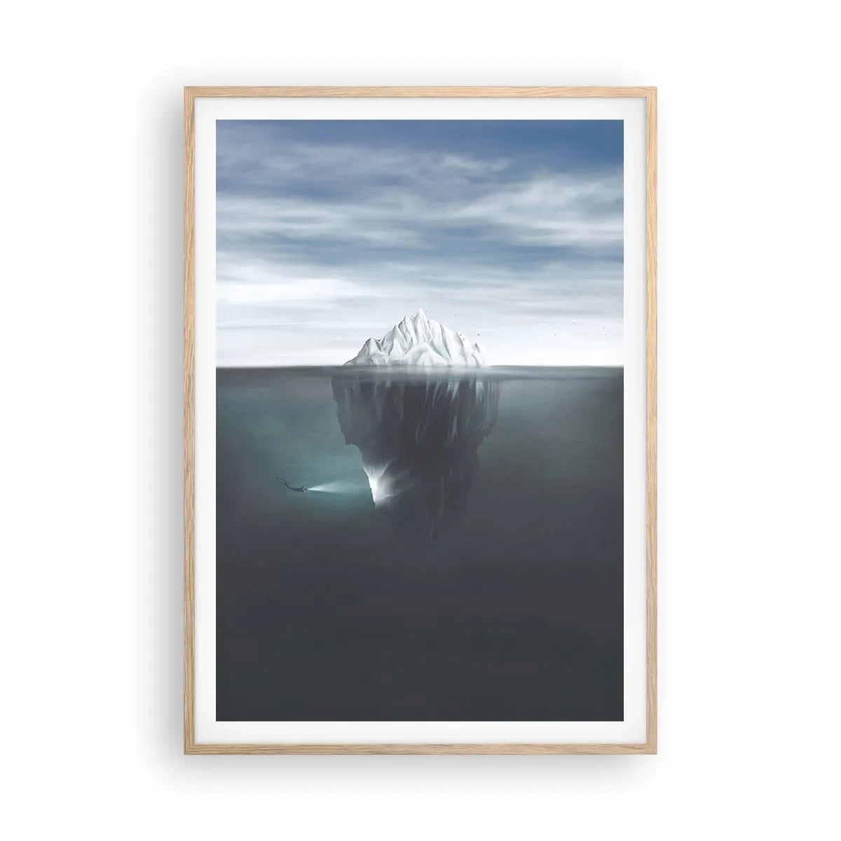 Poster în ramă de stejar deschis - Un mister subacvatic - 70x100 cm