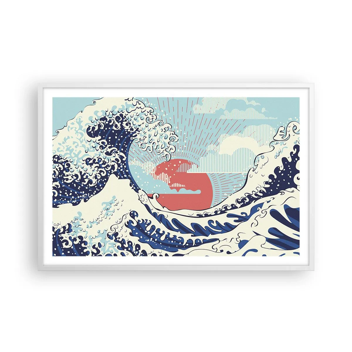 Poster în ramă albă - Din inspirații japoneze - 91x61 cm