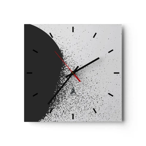 Ceas de perete - Ceas pe sticlă - Mișcarea particulelor - 40x40 cm