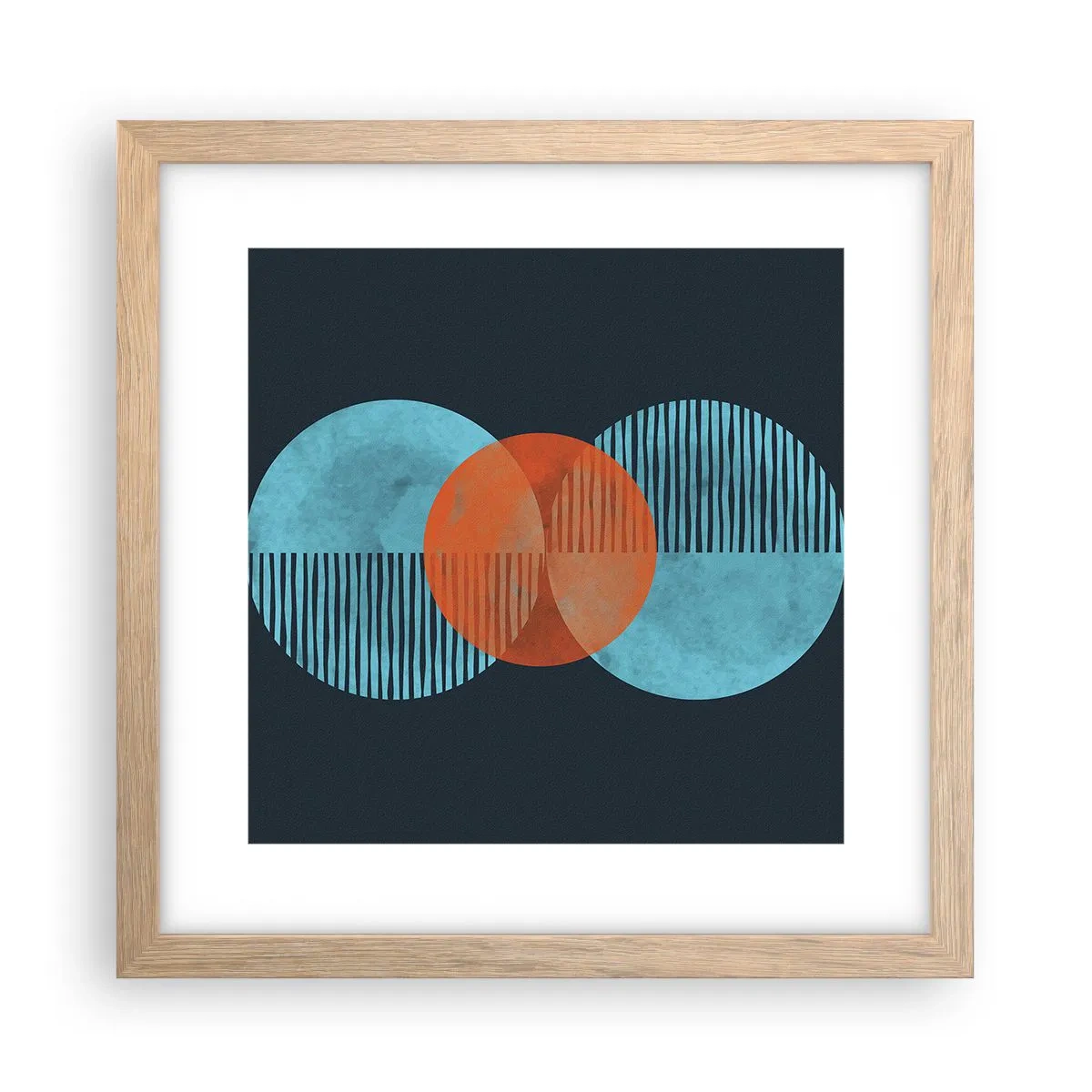 Poster în ramă de stejar deschis - Compoziție simetrică - 30x30 cm