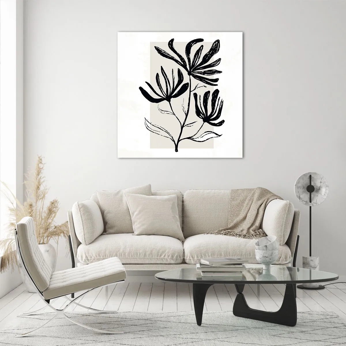 Tablou pe sticlă - Schiță pentru ierbar - 60x60 cm