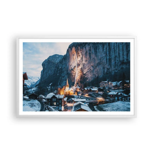 Poster în ramă albă - Spiritul luminos al iernii - 91x61 cm