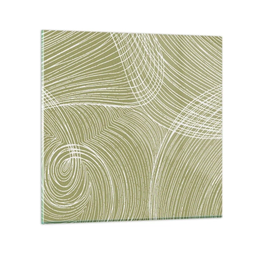 Tablou pe sticlă - Abstracție complicată în alb - 70x70 cm