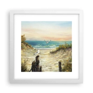 Poster în ramă albă - Retragere fără vânt - 30x30 cm