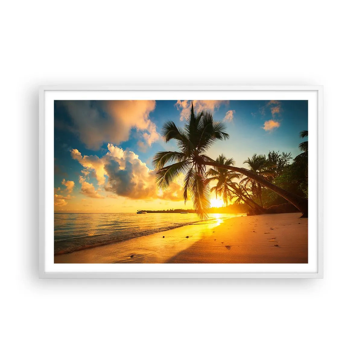 Poster în ramă albă - Visul din Caraibe - 91x61 cm