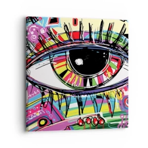 Tablou pe pânză - Un ochi colorat - un suflet colorat - 30x30 cm