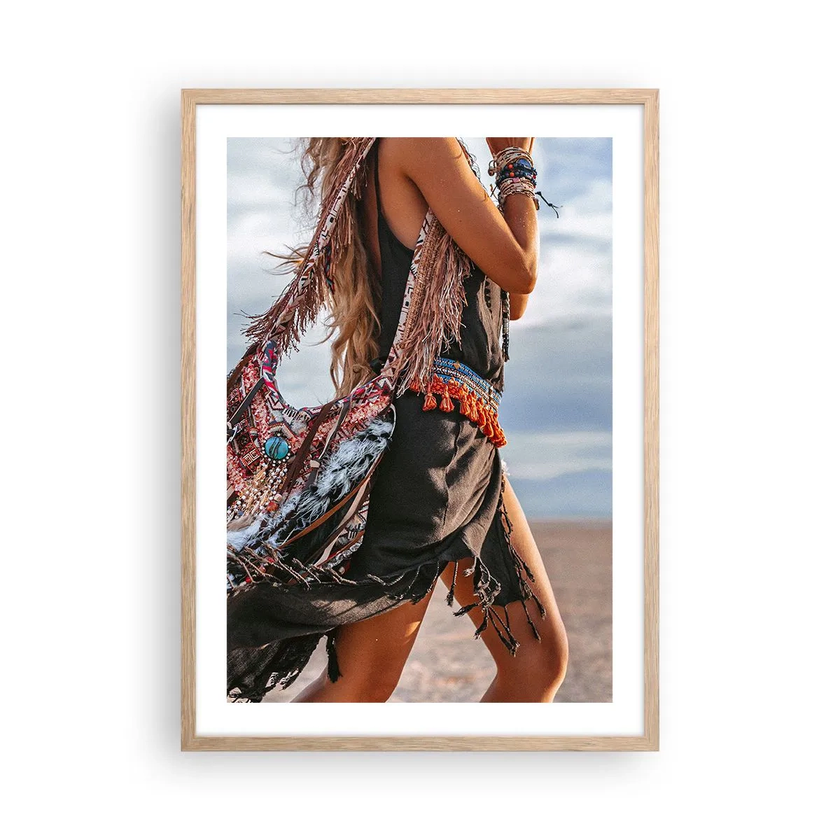 Poster în ramă de stejar deschis - Iubita șamanului - 50x70 cm
