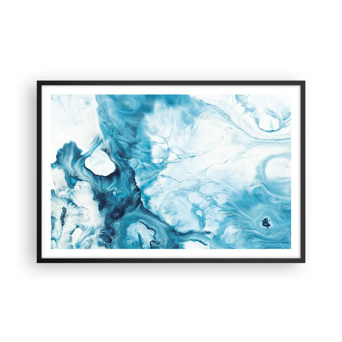 Poster în ramă neagră - Concert de nuanțe de albastru - 91x61 cm