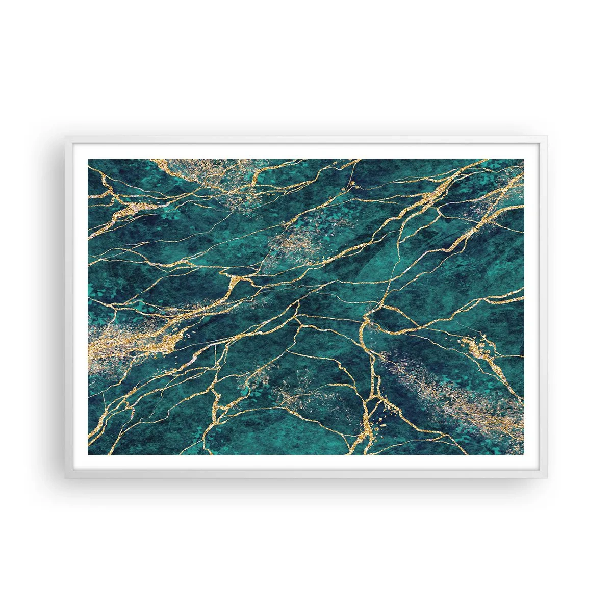 Poster în ramă albă - Filon de aur - 100x70 cm