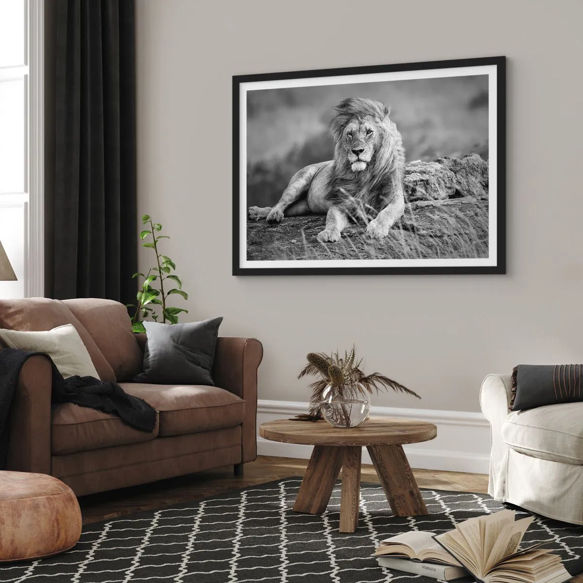 Poster în ramă neagră - Siesta regală - 70x50 cm