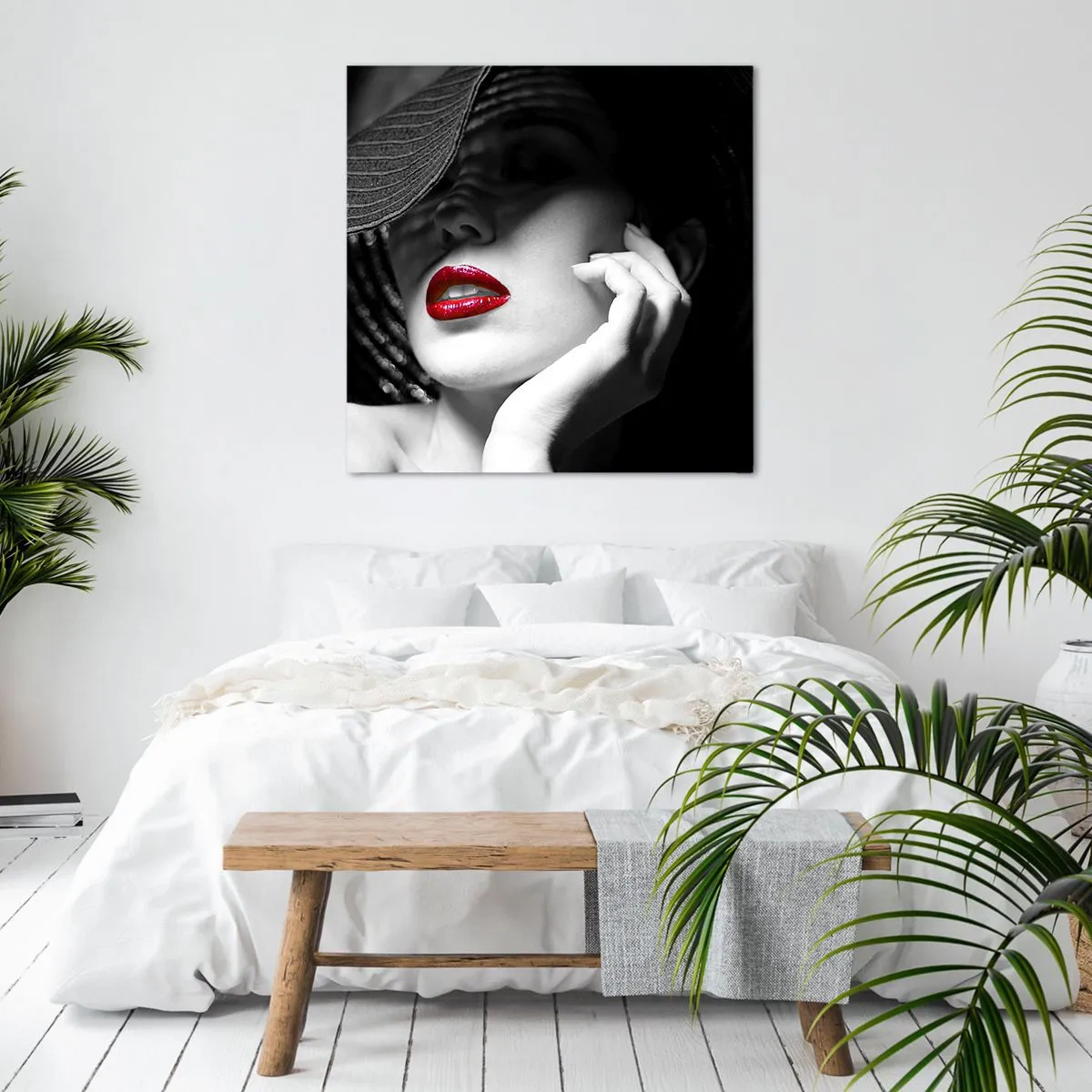 Tablou pe pânză - Studiu în stacojiu - 60x60 cm