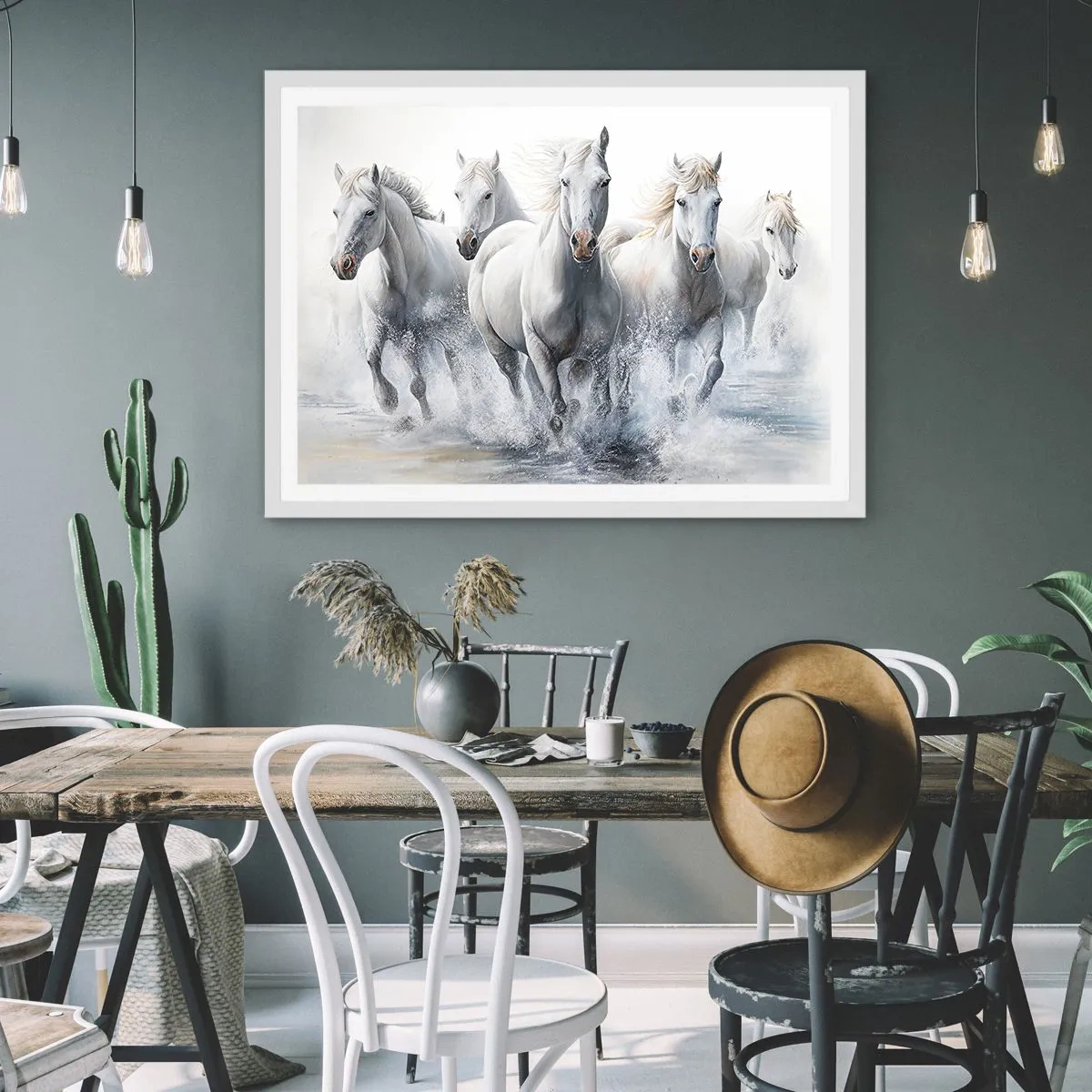 Poster în ramă albă - Magie albă - 100x70 cm