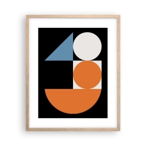 Poster în ramă de stejar deschis - Sistem de figuri - 40x50 cm