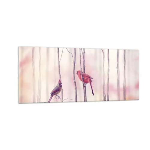 Tablou pe sticlă - O poveste din Pădurea Roz - 100x40 cm