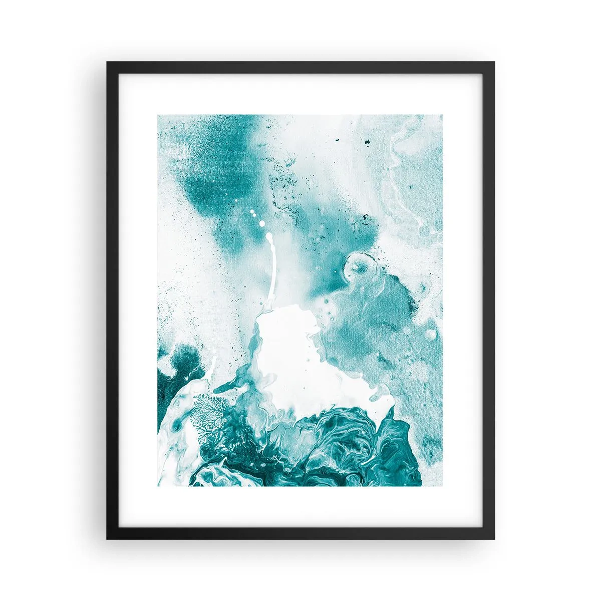 Poster în ramă neagră - Câmpii inundabile de albastru - 40x50 cm
