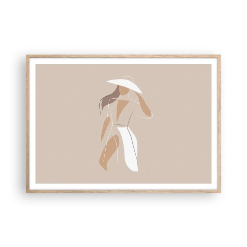 Poster în ramă de stejar deschis - Moda este distractivă - 100x70 cm