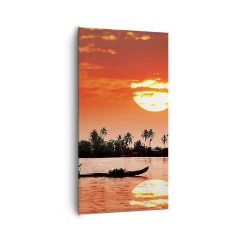 Tablou pe pânză - Liniștea tropicelor la apus de soare - 65x120 cm