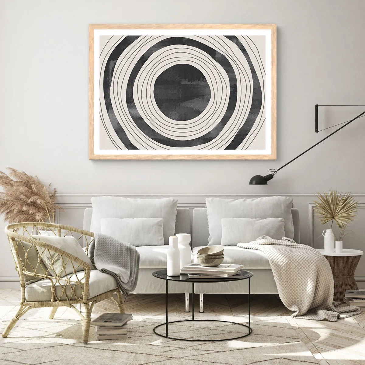 Poster în ramă de stejar deschis - Direct la subiect - 70x50 cm