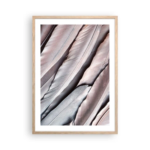 Poster în ramă de stejar deschis - Argintul roz - 50x70 cm