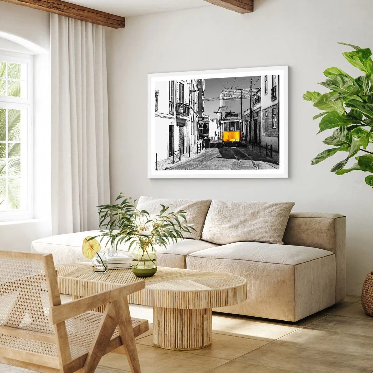 Poster în ramă albă - Spiritul Lisabonei - 70x50 cm