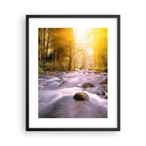 Poster în ramă neagră - Malachit în rame de argint și aur - 40x50 cm