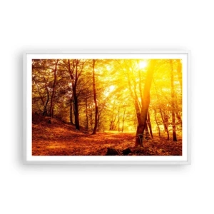 Poster în ramă albă - Spre o poiană de aur - 91x61 cm