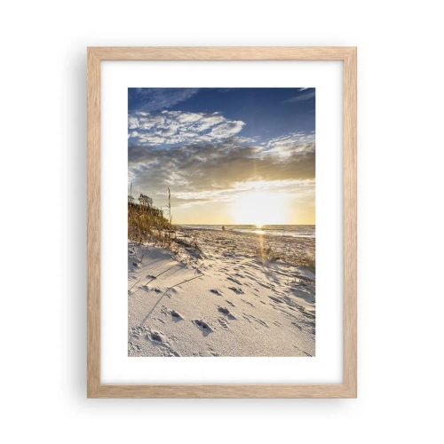 Poster în ramă de stejar deschis - Invitație la o plimbare - 30x40 cm