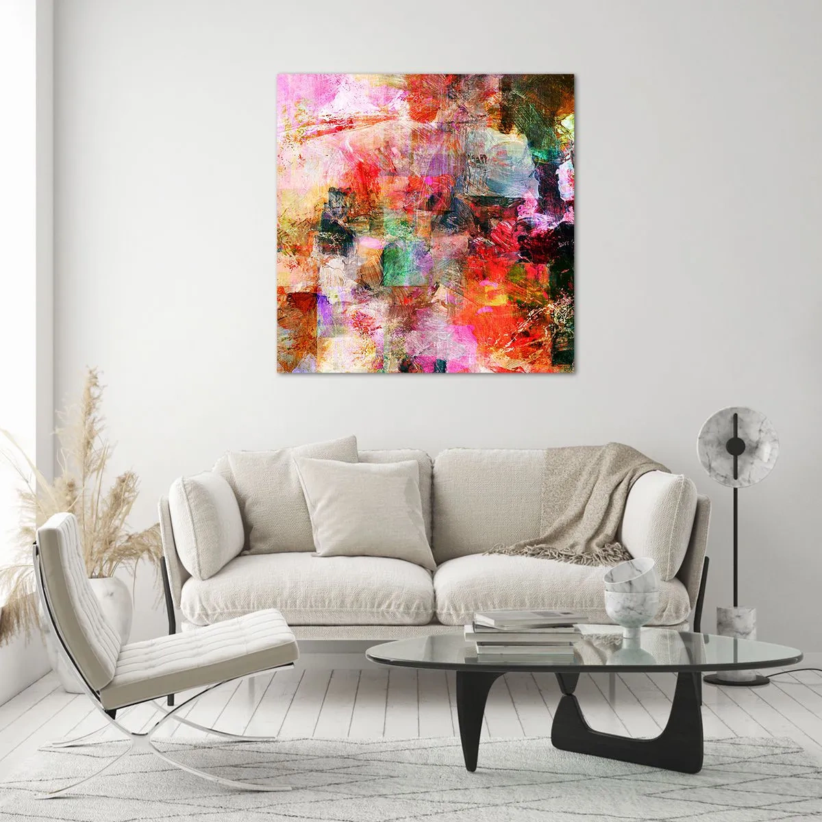 Tablou pe sticlă - O călătorie prin roz - 30x30 cm