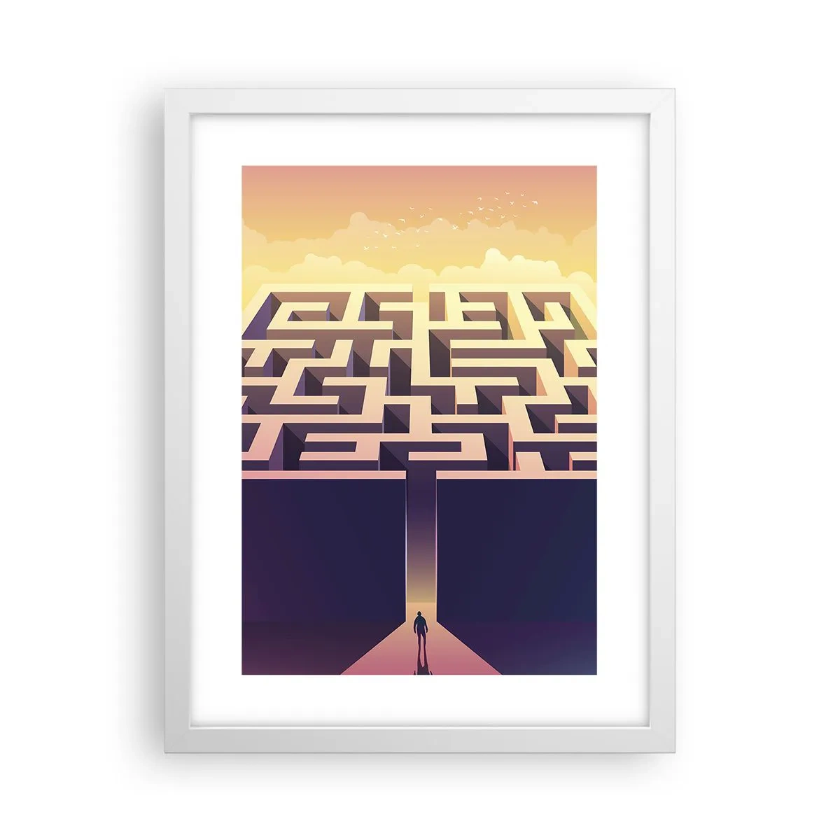 Poster în ramă albă - Momentul deciziei - 30x40 cm