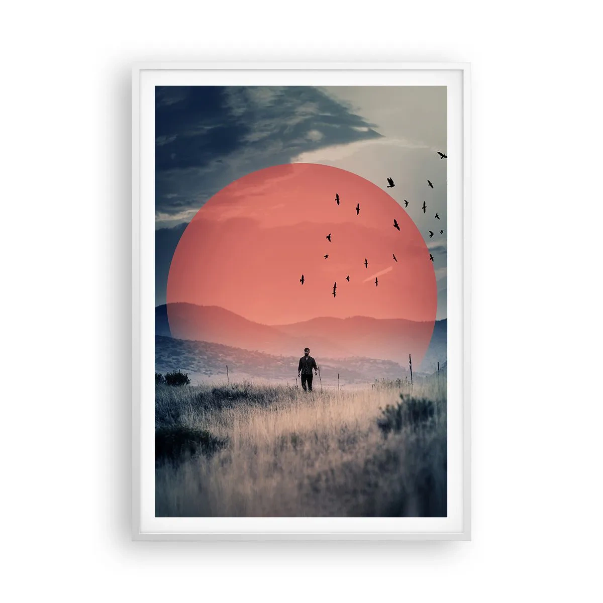 Poster în ramă albă - Se simt bine acolo unde sunt - 70x100 cm