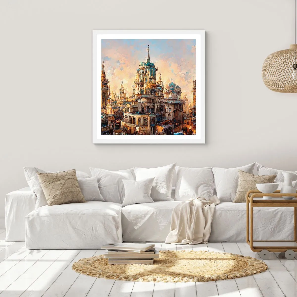 Poster în ramă albă - Orașul tuturor orașelor - 60x60 cm