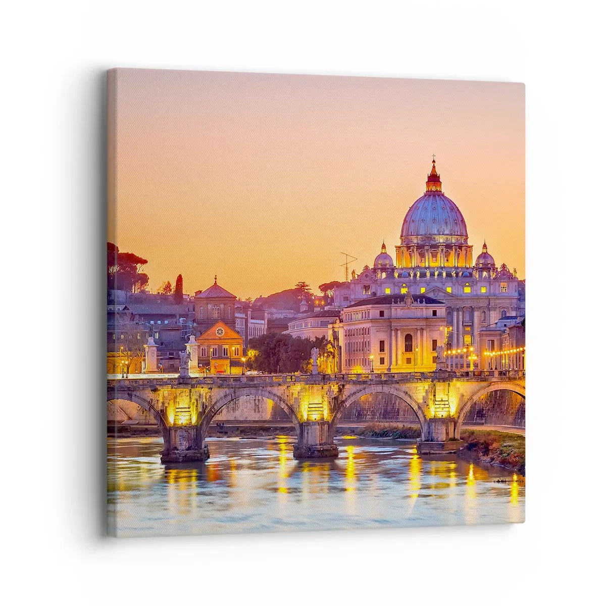 Tablou pe pânză - Amurg deasupra Orașului Etern - 30x30 cm