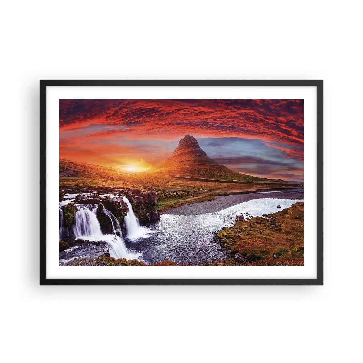 Poster în ramă neagră - Imaginea Pământului de Mijloc - 70x50 cm