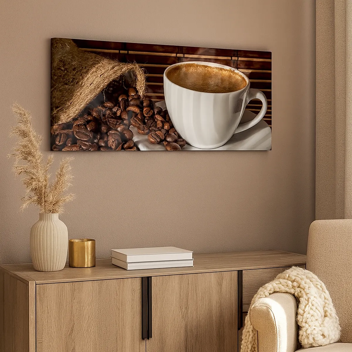 Tablou pe pânză - Negru de cărbune, transparență de chihlimbar - 30x30 cm