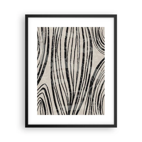 Poster în ramă neagră - Deversare de linii - 40x50 cm