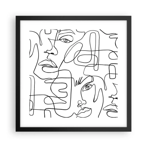 Poster în ramă neagră - Într-o încurcătură de emoții - 40x40 cm