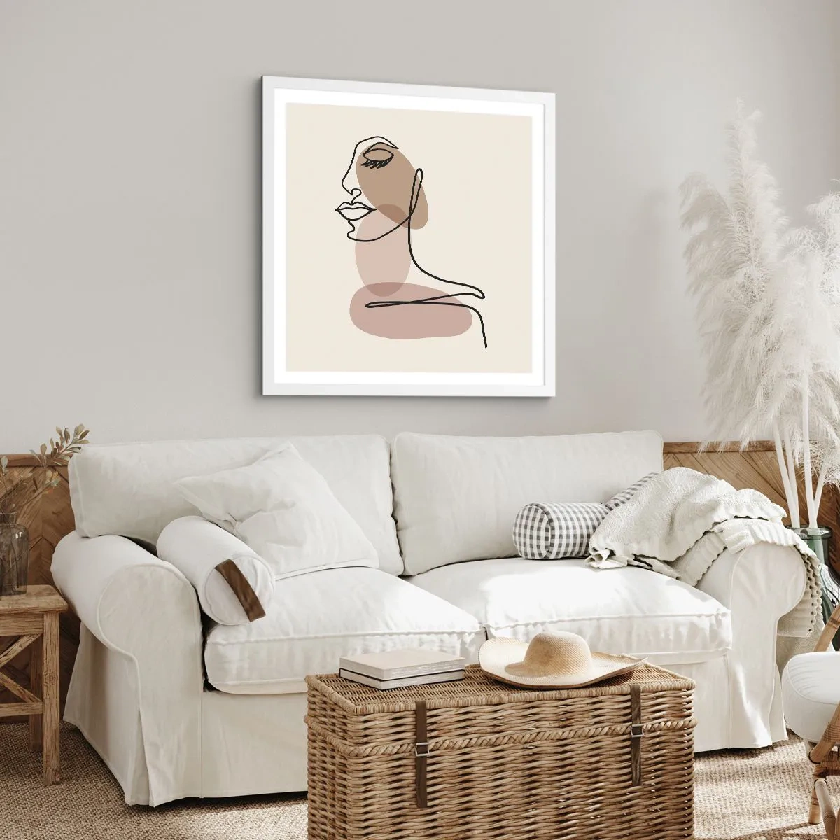 Poster în ramă albă - O anumită linie de frumusețe - 50x50 cm