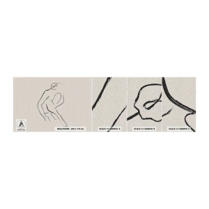 Mostră tapet autocolant Deluxe Sticker - Schiță intimă - Minimalism, act, Femeie - 100x30 cm
