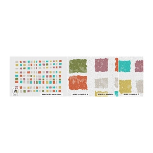 Mostră tapet autocolant Deluxe Sticker - Joc necunoscut - Pastel, Pătrate, Minimalism - 100x30 cm