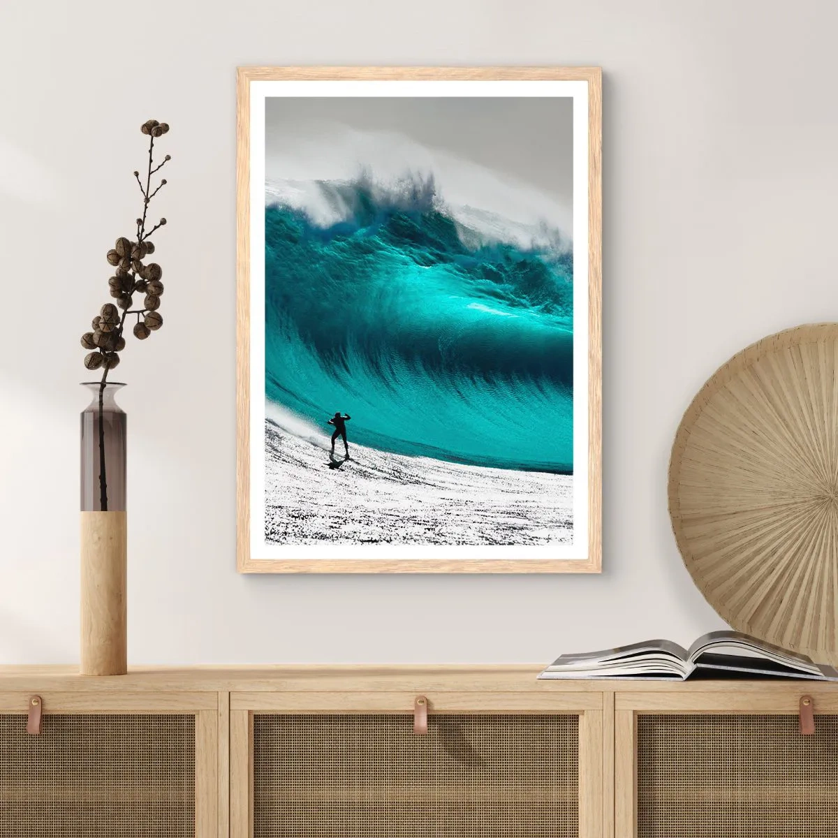 Poster în ramă de stejar deschis - Provocare acceptată - 30x40 cm