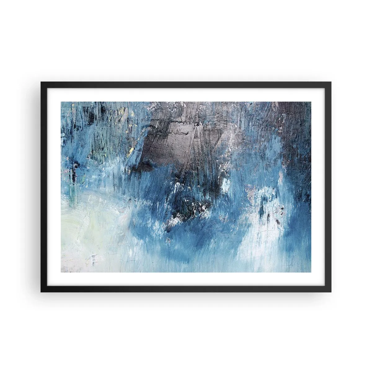 Poster în ramă neagră - Rapsodie albastră - 70x50 cm