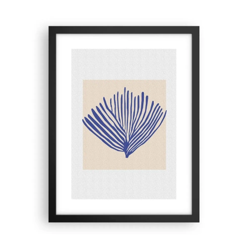 Poster în ramă neagră - Evantai albastru - 30x40 cm