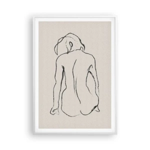 Poster în ramă albă - Nud de fată - 70x100 cm
