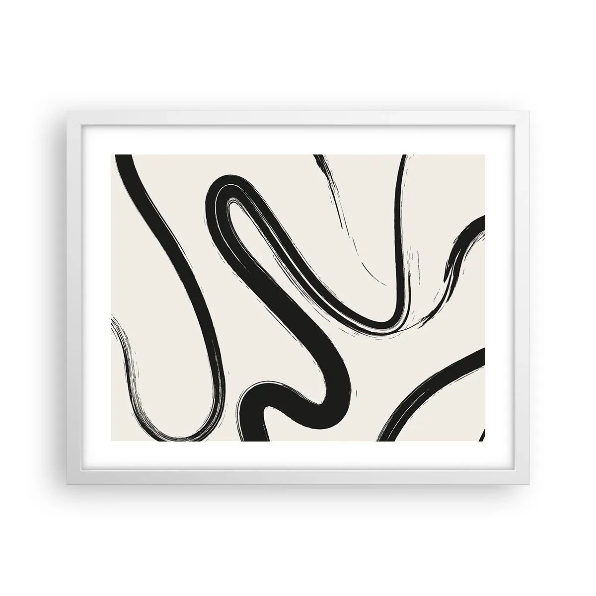 Poster în ramă albă - Capriciu în alb și negru - 50x40 cm