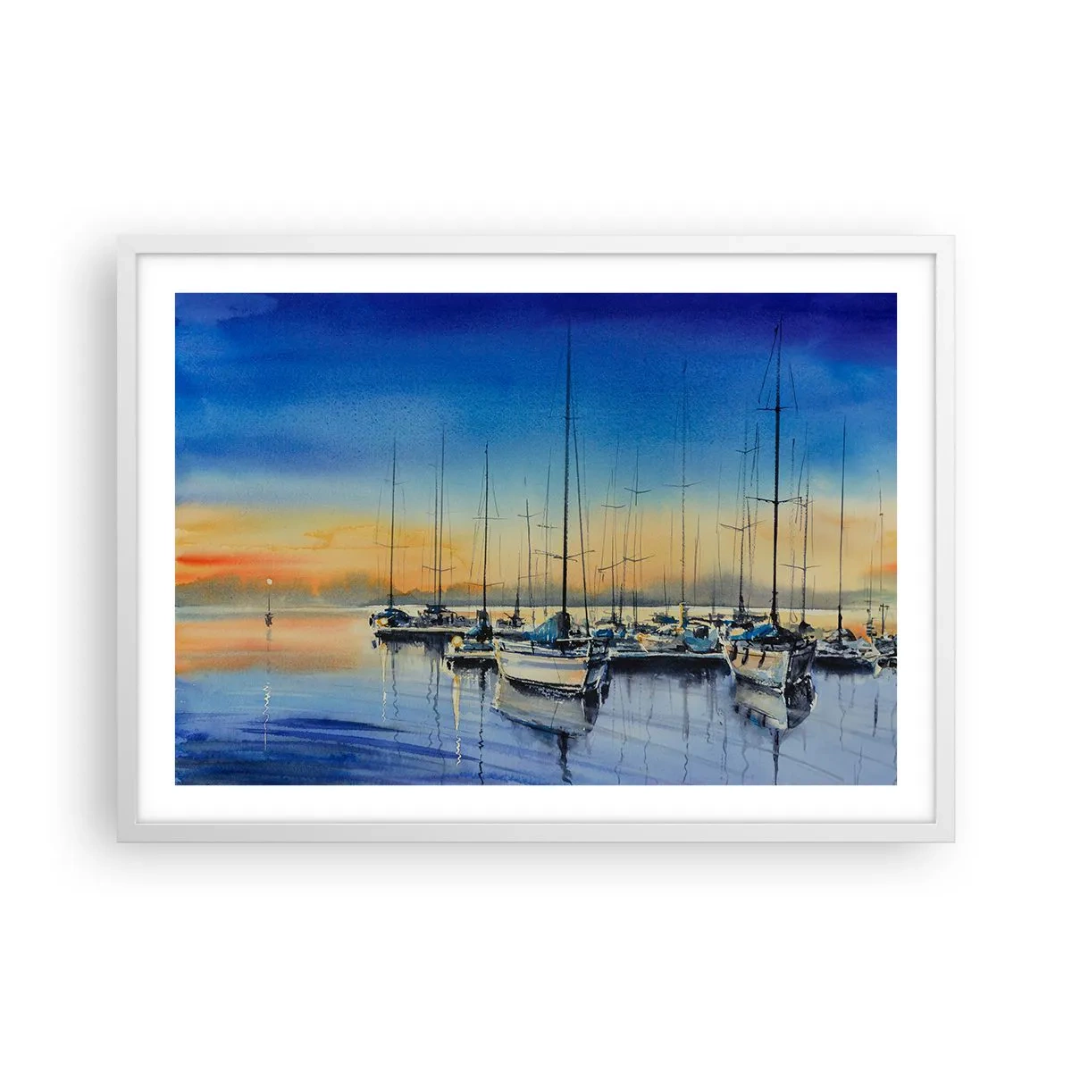 Poster în ramă albă - Sfârșitul unei zile bune - 70x50 cm